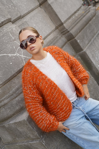 Noah Cardigan Short - Mixed Orange