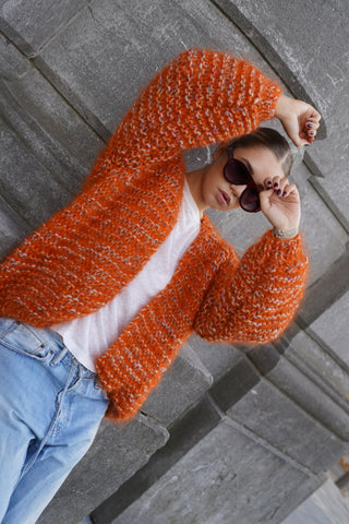 Noah Cardigan Short - Mixed Orange