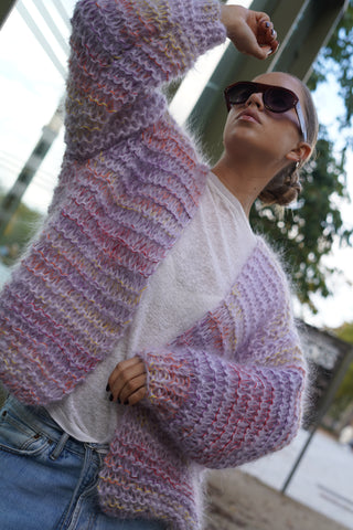 Noah Cardigan Short - Mixed Lilac