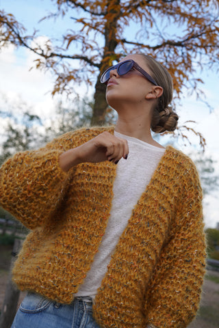 Olivia Cardigan Short - Mixed Ochre
