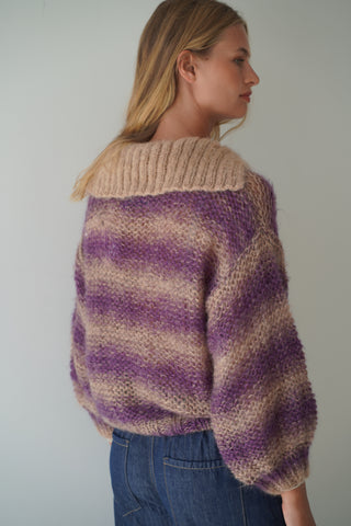 Luna Pullover - Purple/Beige
