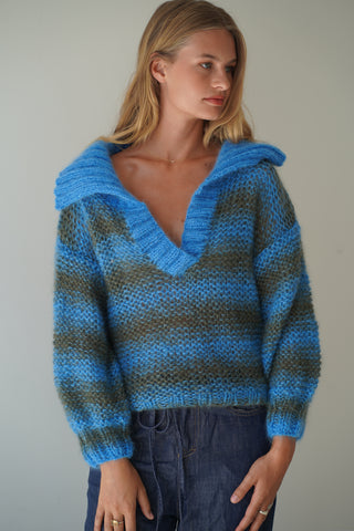 Luna Pullover - Blue/Green