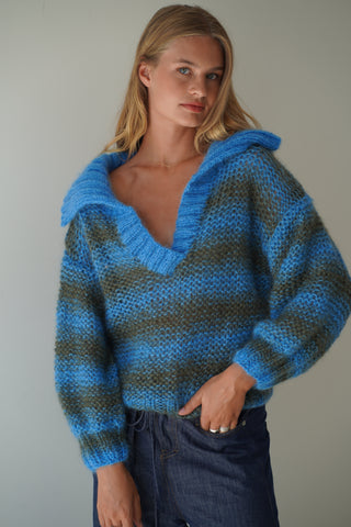 Luna Pullover - Blue/Green
