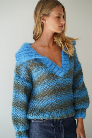 Luna Pullover - Blue/Green