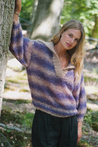 Luna Pullover - Purple/Beige