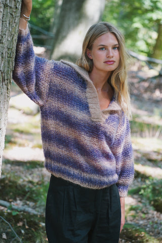 Luna Pullover - Purple/Beige
