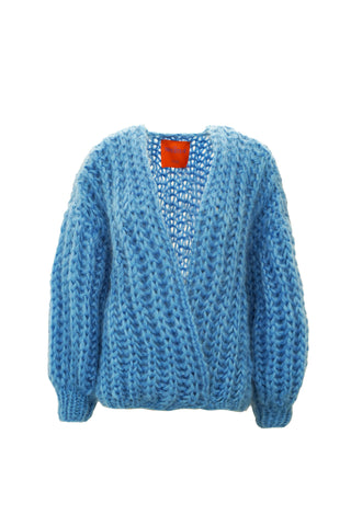 Audrey Cardigan Rib Jeans Blue