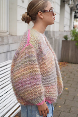 Lucy Cardigan Short - Multicolor Pink