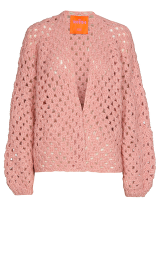 Cashmere Cardigan Short - Pink Crochet