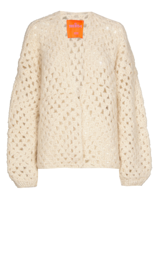 Cashmere Cardigan Short - Off White Crochet