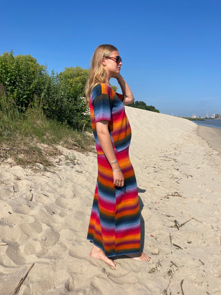 Manon Knitted Skirt Red-Blue Multi