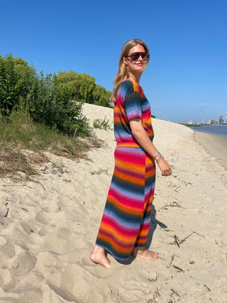 Manon Knitted Skirt Red-Blue Multi