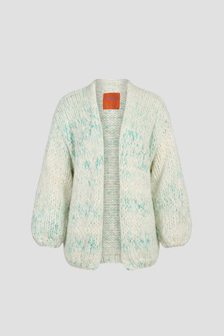 Isa Cardigan Short Off White / Green