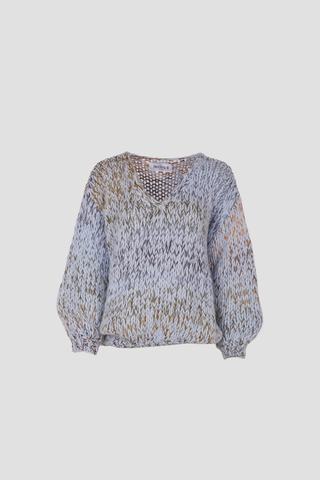 June Pullover V-Neck Pastel Blue Multi