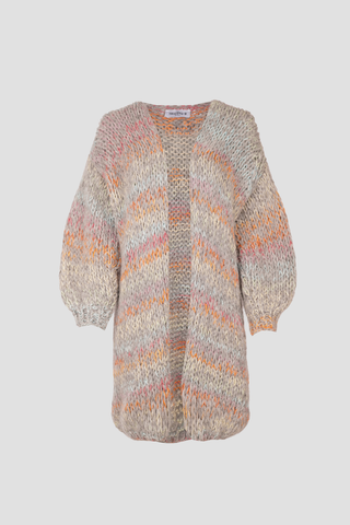 Celine Cardigan Long Grey Multi