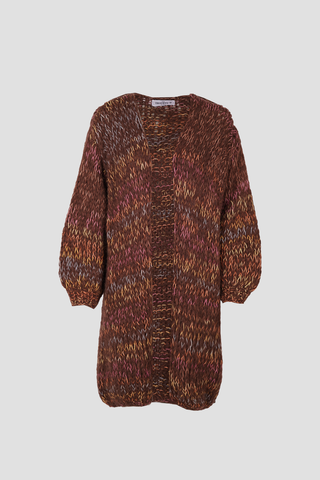 Celine Cardigan Long Brown Multi