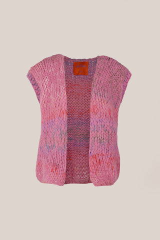 Mae Cardigan Sleeveless Candy Pink Multi