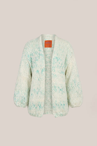 Isa Cardigan Short Off White / Green