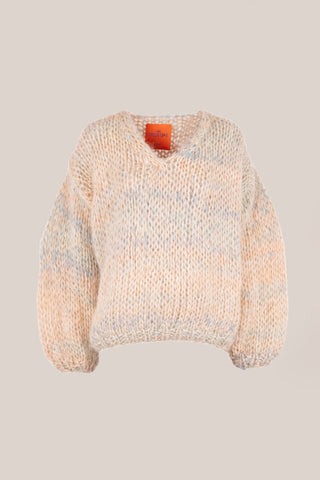 Bo Pullover V-Neck Sand / Blue