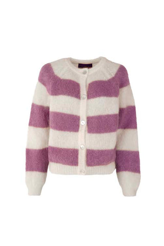 Alice Cardigan Striped Off White / Lilac