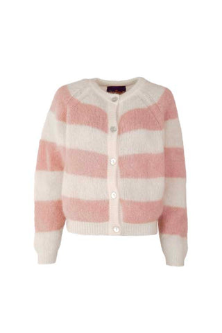 Alice Cardigan Striped Off White / Pink