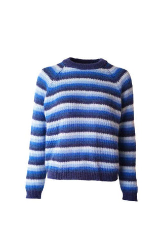 Christina Pullover Round Neck Navy / Light Blue