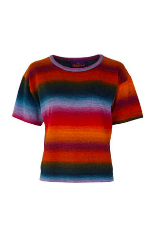 Lisa Knitted T-Shirt Red-Blue Multi