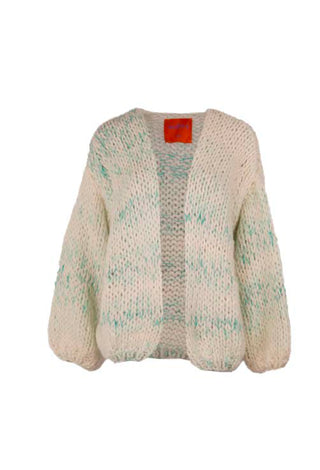 Isa Cardigan Short Off White / Green