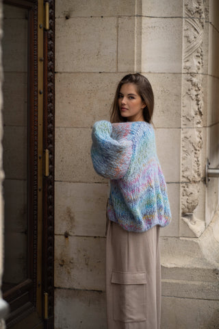 Brigitte Cardigan Short Blue Multi