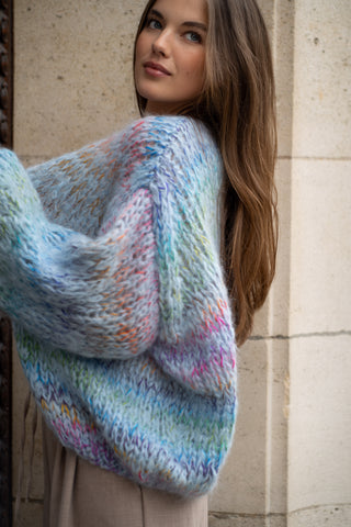 Brigitte Cardigan Short Blue Multi