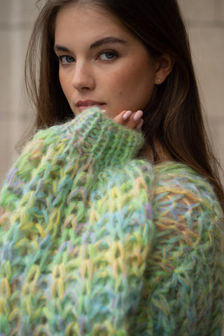 Tessa Cardigan Short Rib Green Multi