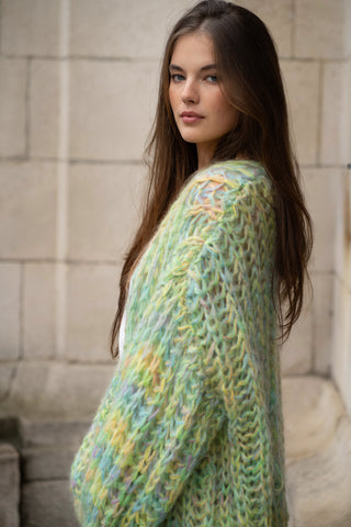 Tessa Cardigan Short Rib Green Multi