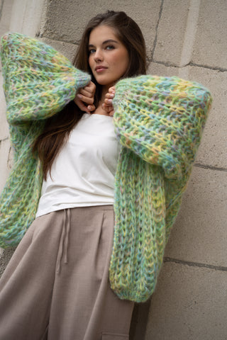 Tessa Cardigan Short Rib Green Multi