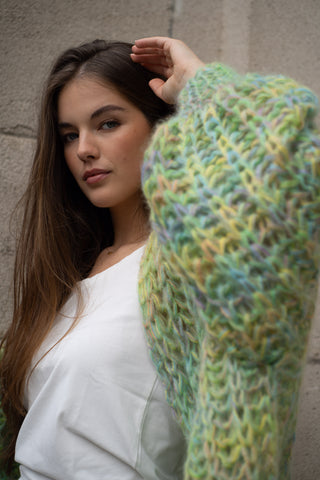 Tessa Cardigan Short Rib Green Multi