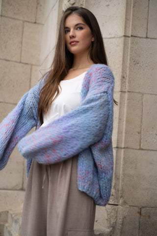 Isa Cardigan Short Jeans Blue Multi
