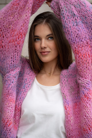 Isa Cardigan Short Candy Pink Multi