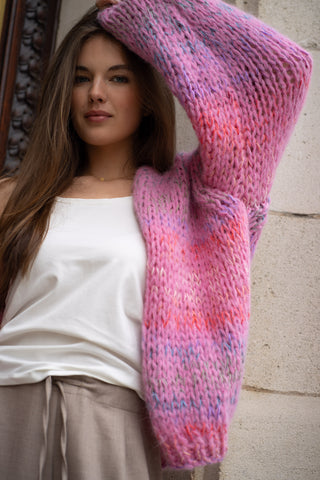 Isa Cardigan Short Candy Pink Multi