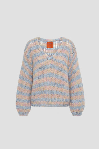 Lizzy Pullover V-Neck Pastel Blue / Yellow / Pink