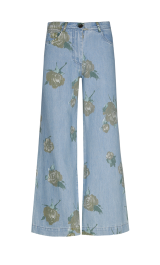 Anaisstamp Cotton Jeans Jeans Blue with flower stamp