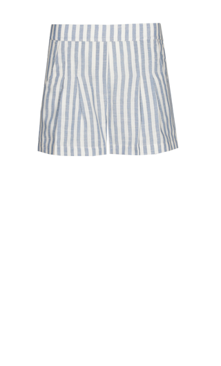 Emma Viscose Shorts Jeans Blue, Off White Striped