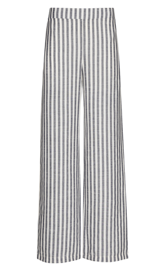 Nathalie Viscose Pants Navy, Off White Striped