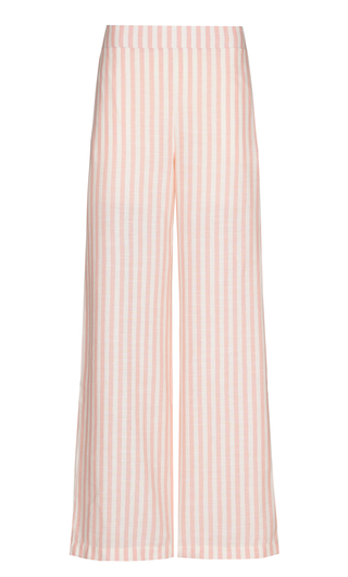 Nathalie Viscose Pants Pale Pink, Off White Striped