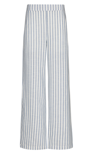 Nathalie Viscose Pants Jeans Blue, Off White Striped