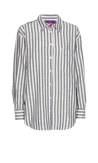 Paulina Viscose Blouse Navy, Off White Striped