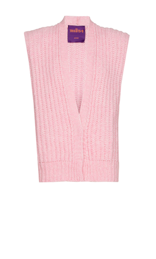 Stella Alpaca Sleeveless Cardigan Pale Pink