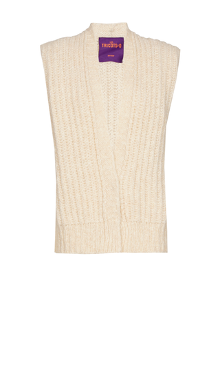 Stella Alpaca Sleeveless Cardigan Off White