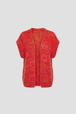 Mae Cardigan Sleeveless Red Multi