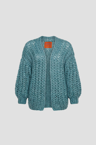 Tessa Cardigan Short Rib Petrol Blue