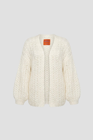Tessa Cardigan Short Rib White