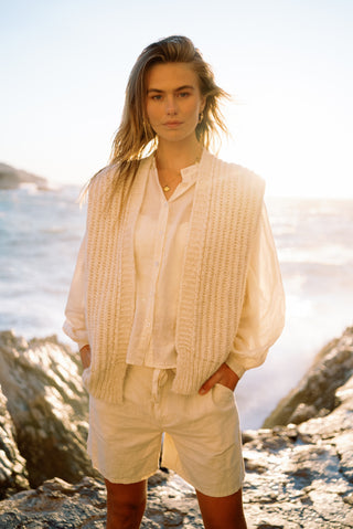 Stella Alpaca Sleeveless Cardigan - Off White
